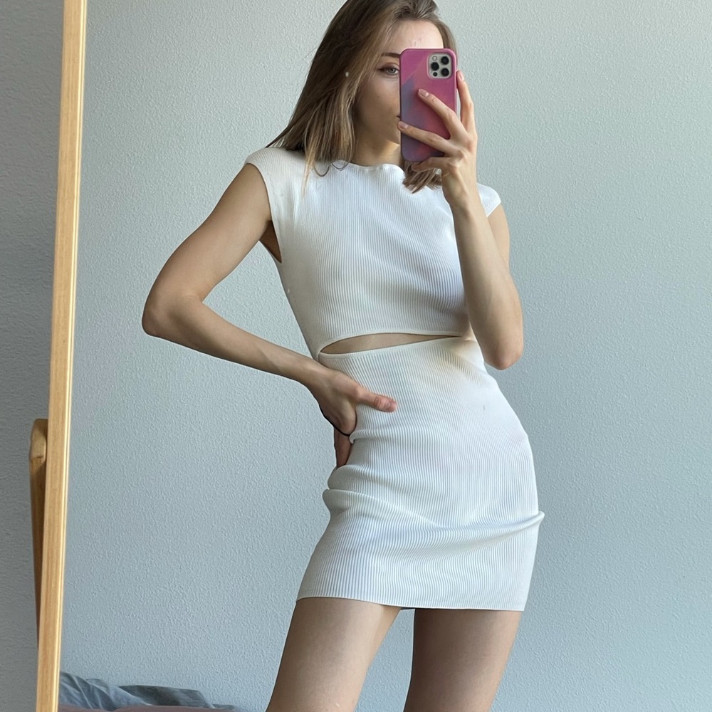 Aritzia Cut-Out Knit Mini Dress